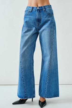 Addison Twisted Seam Wide Leg Jeans