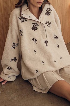 Alexis Embroidered Fleece Pull-Over