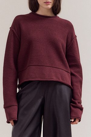 Angela Boxy Rolled Hem Sweater