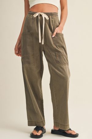 Blake Washed Cotton Drawstring Cargo Pants