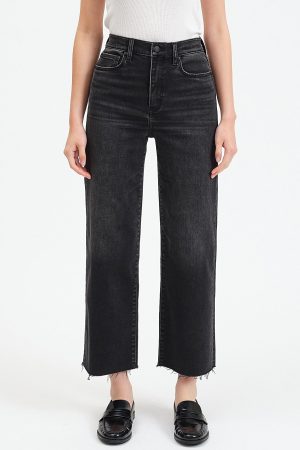 Daze Pleaser Washed Black Ankle Jeans