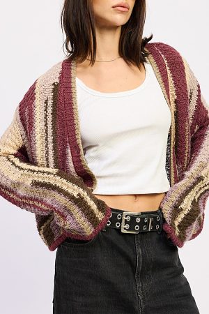 Drew Stripy Button Cardigan