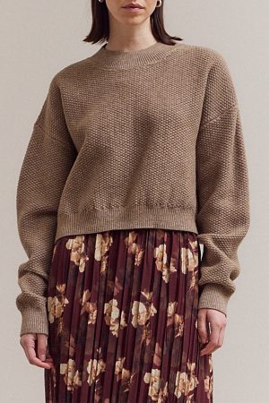 Fauna Textured Crewneck Sweater