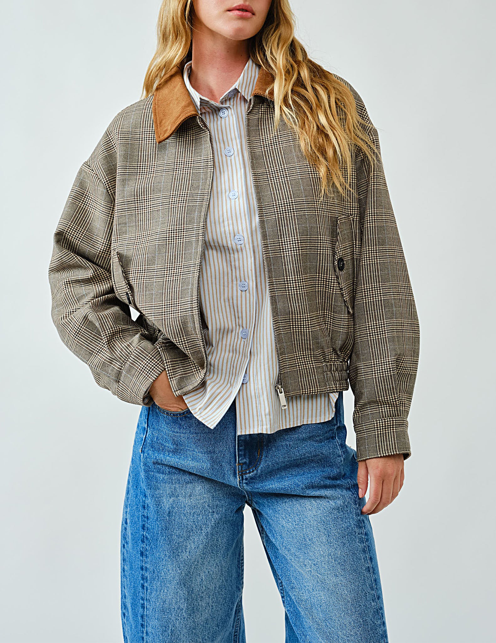 Freja Glen Plaid Bomber Jacket