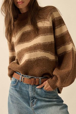 Hetty Striped Bishop Sleeve Sweater