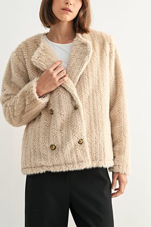 Lola Faux Fur Double Breasted Jacket