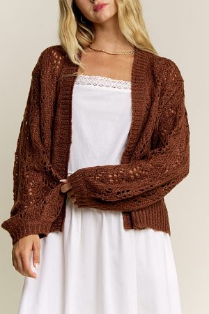 Robin Slouchy Burlwood Crochet Cardigan
